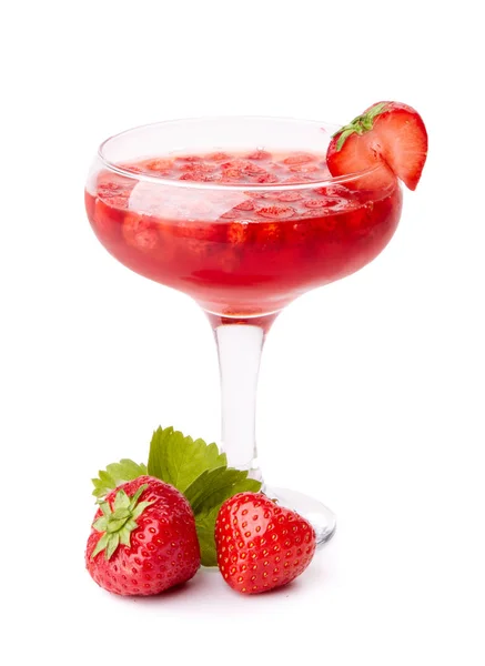 Dessert Ripe Sweet Berries Strawberries White Background — Stock Photo, Image