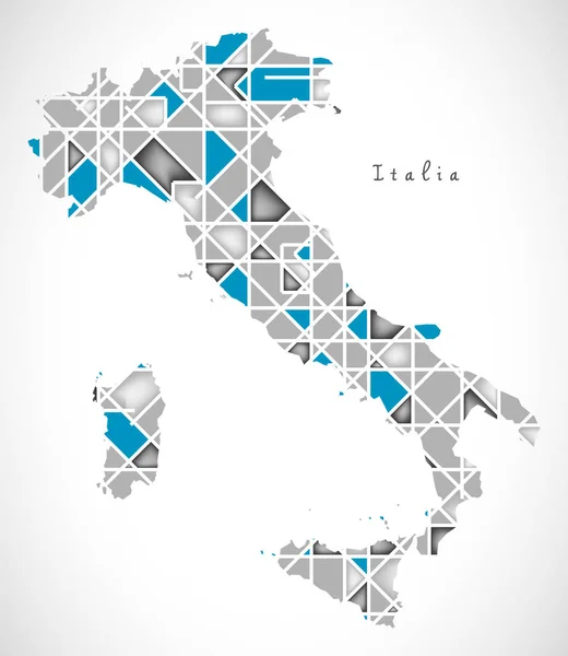 Italien Karta Kristall Stil Konstverk — Stockfoto