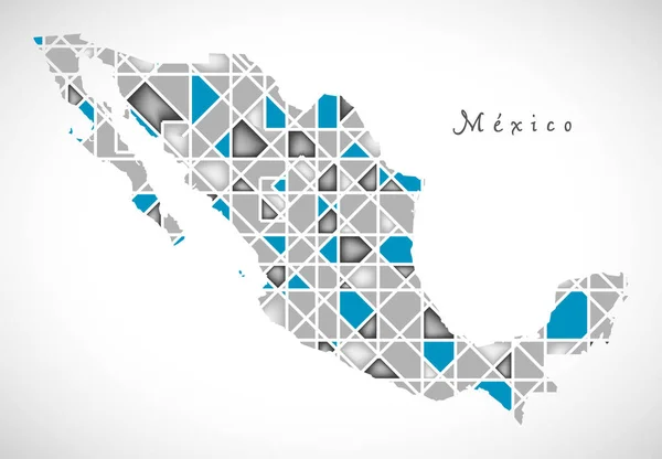 Mexico Map Crystal Style Artery — стокове фото