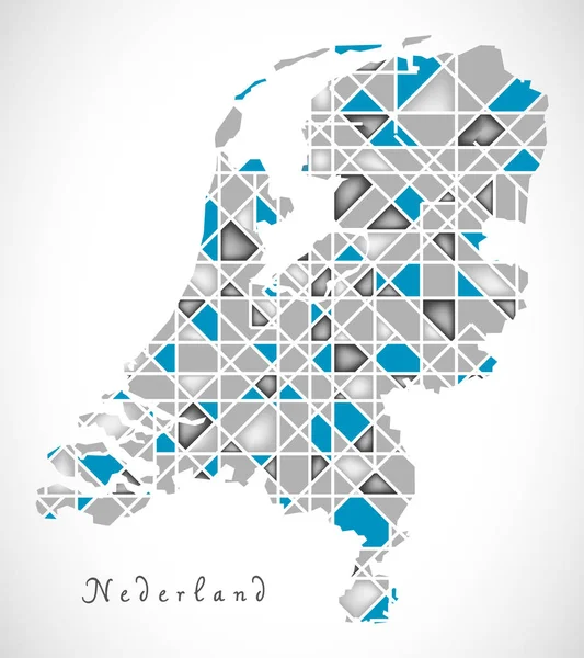 Niederlande Karte Kunstwerk Kristallstil — Stockfoto