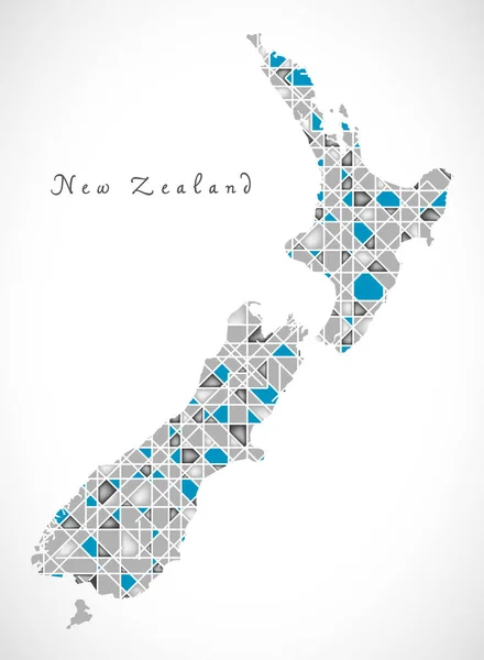 Nova Zelândia Mapa Obras Arte Estilo Cristal — Fotografia de Stock