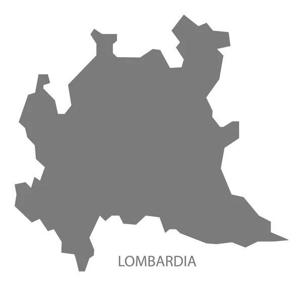 Lombardia Talya Haritası Gri — Stok fotoğraf