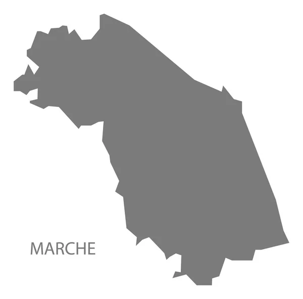 Marche Włochy Mapa Kolorze Szarym — Zdjęcie stockowe