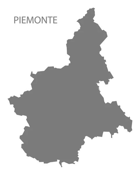 Piemonte意大利灰色地图 — 图库照片
