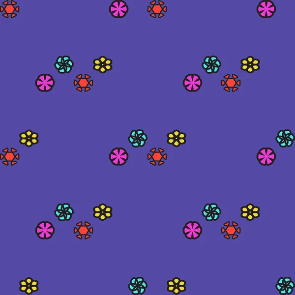 Seamless Floral Shape Pattern Purple Background — Stock Photo, Image
