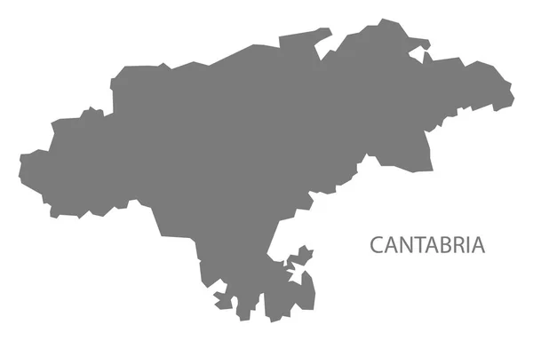 Cantabria Spanya Gri Haritası — Stok fotoğraf