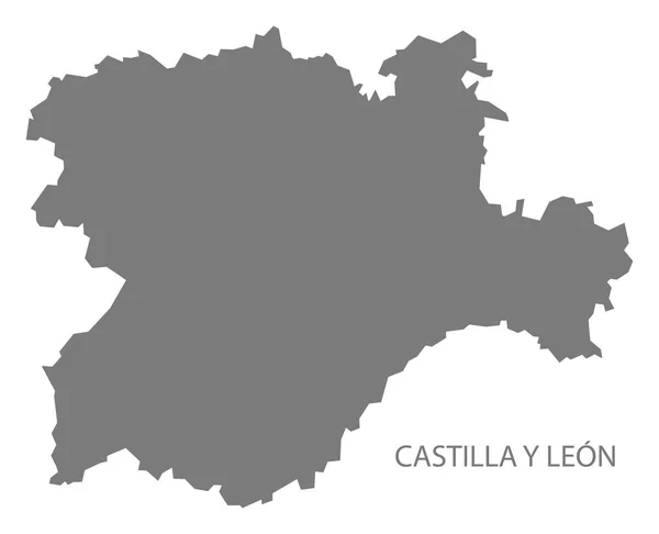 Castilla Leon Espanha Mapa Cinzento — Fotografia de Stock