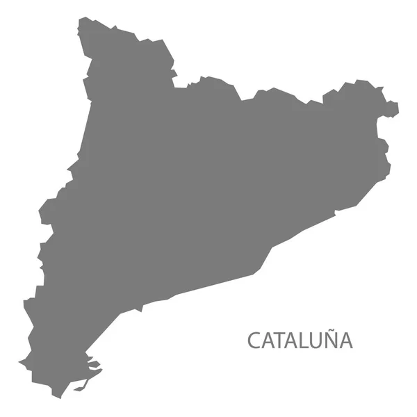 Cataluna Espanha Mapa Cinza — Fotografia de Stock