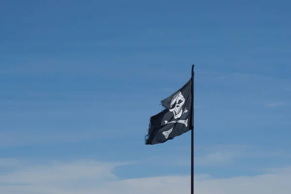 Vlag Piratenvlag Piratenvlag Vlag Schedel Boekanier Piraat Zee — Stockfoto