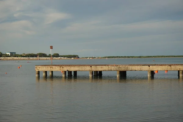 Caorle Damm Steg Steg Treppe Strand Küste — Stockfoto