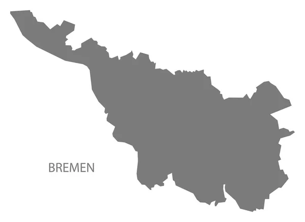 Bremen Alemanha Mapa Cinza — Fotografia de Stock