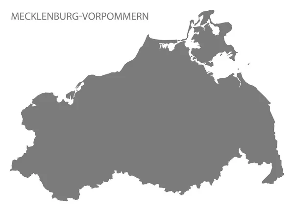 Mecklemburgo Vorpommern Alemania Mapa Gris — Foto de Stock