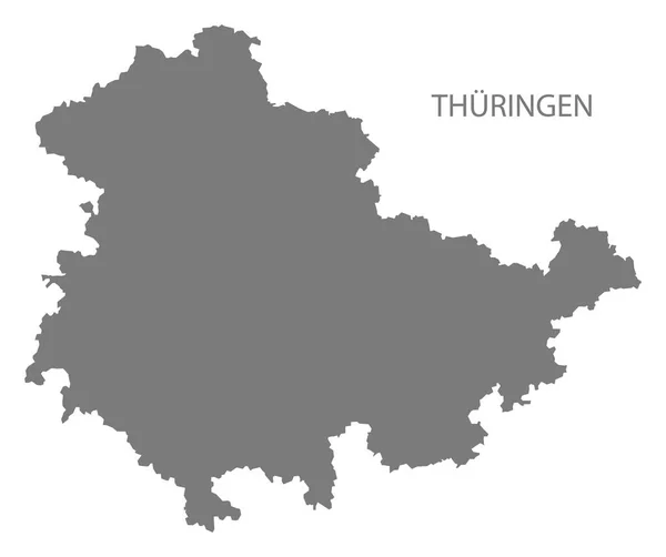 Thueringen Germania Mappa Grey — Foto Stock