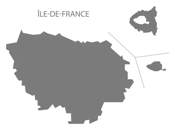 Ile France Fransa Haritası Gri — Stok fotoğraf
