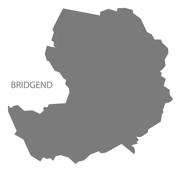 Bridgend Galles Mappa Grigio — Foto Stock