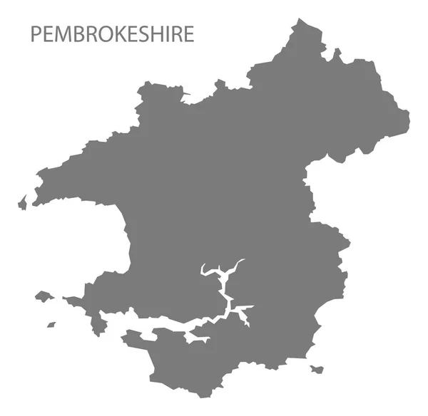 Prowkeshire Wales Map Grey — 스톡 사진