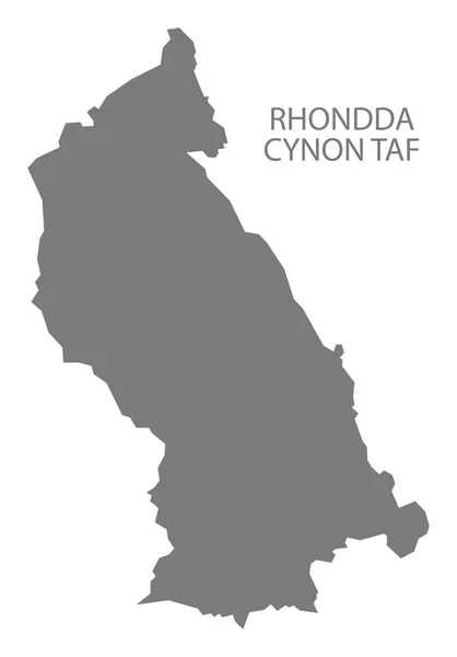 Rhondda Cynon Taf Gales Mapa Gris — Foto de Stock