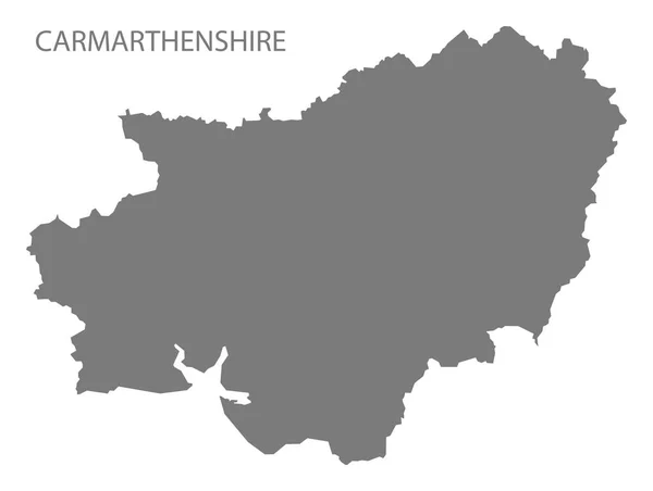 Carmarthenshire Wales Map Grey — 스톡 사진