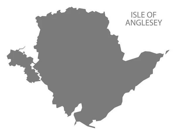 Isla Anglesey Mapa Gris Gales — Foto de Stock