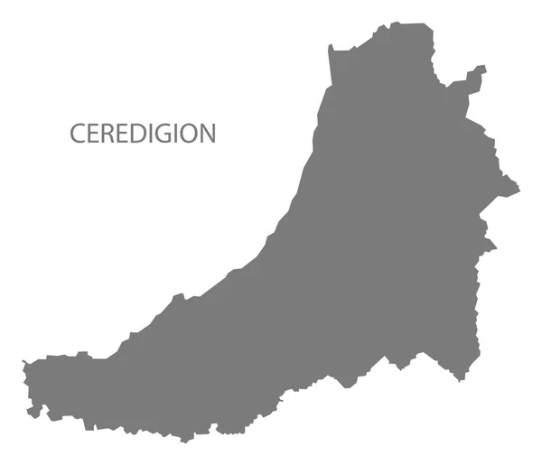 Ceredigion Wales Map Grey — 스톡 사진