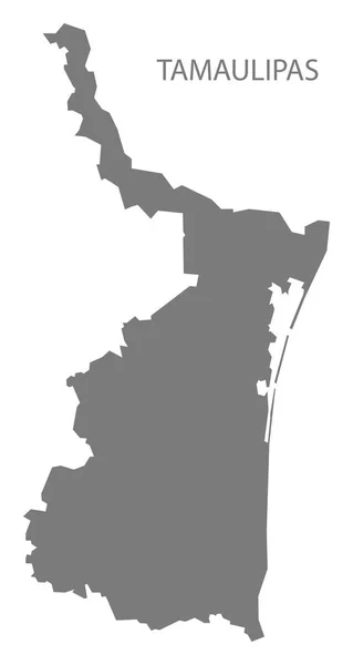 Tamaulipas墨西哥地图灰色 — 图库照片