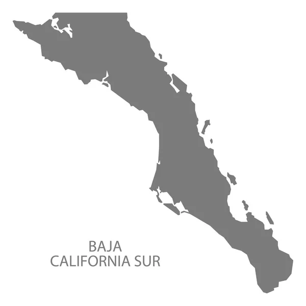 Baja California Sur México Mapa Cinza — Fotografia de Stock