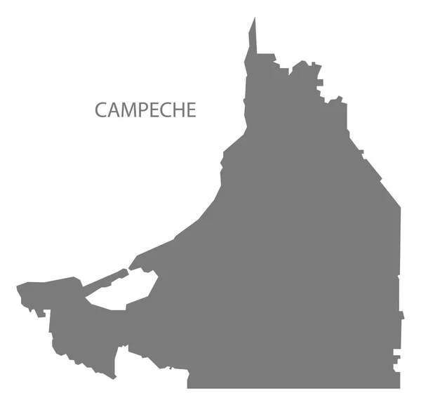 Map Grey Campeche Mexico — стокове фото