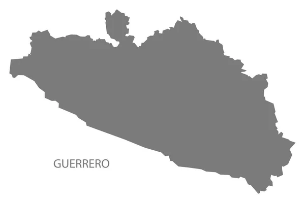 Guerrero Meksika Haritası Gri — Stok fotoğraf