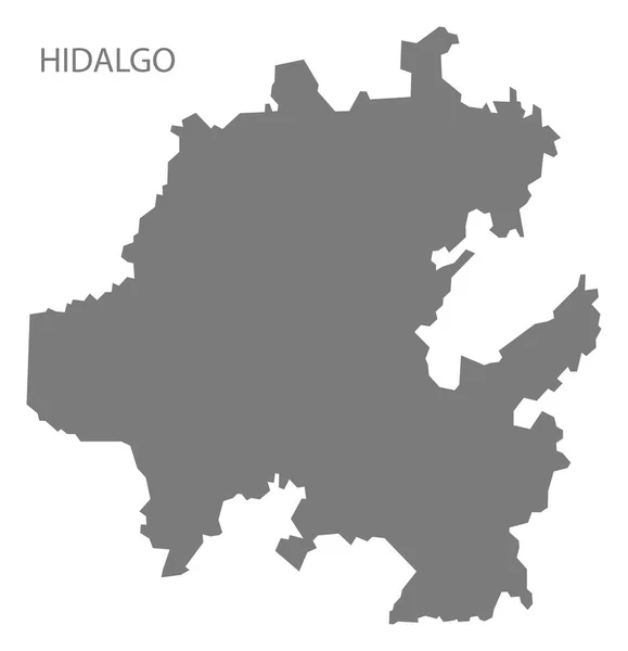 Hidalgo墨西哥地图灰色 — 图库照片