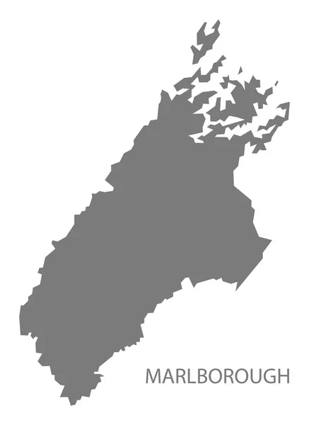 Marlborough Nowa Zelandia Mapa Szary — Zdjęcie stockowe