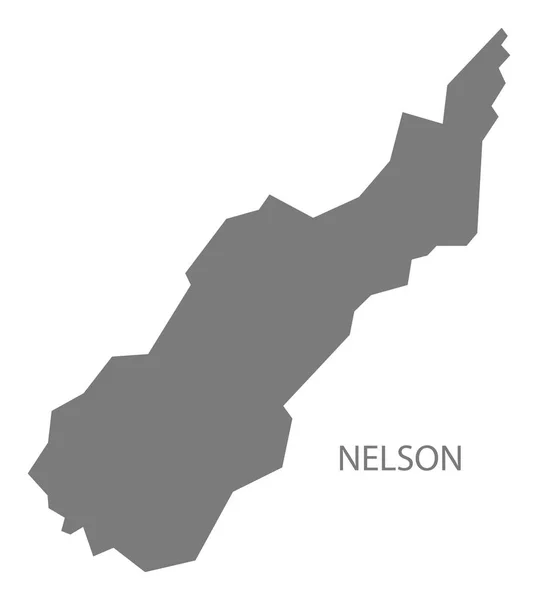 Nelson Nowa Zelandia Mapa Szary — Zdjęcie stockowe