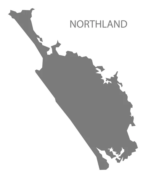 Northland Neuseeland Karte Grau — Stockfoto