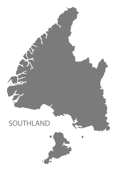 Southland Nowa Zelandia Mapa Szary — Zdjęcie stockowe