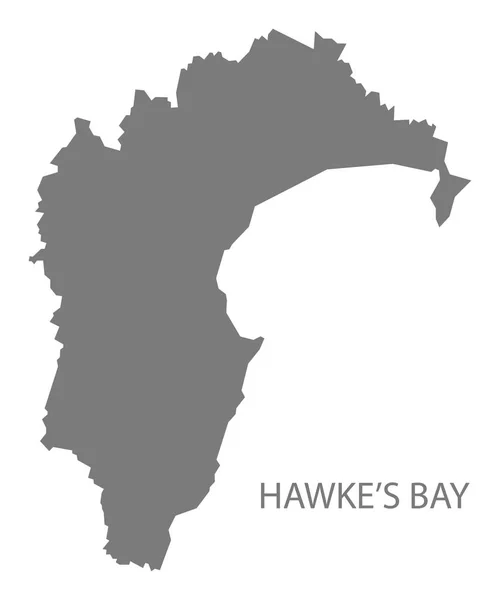 Hawkes Bay Nueva Zelanda Mapa Gris — Foto de Stock