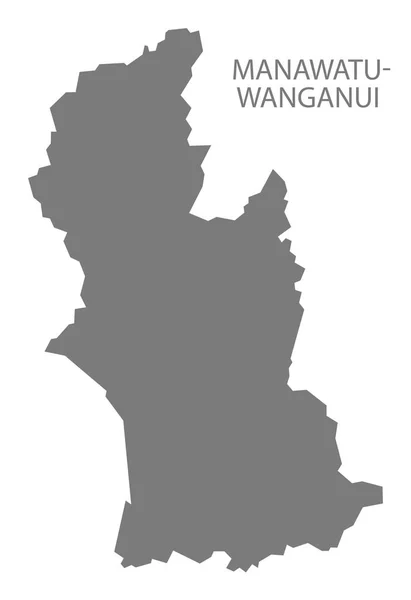 Manawatu Wanganui Yeni Zelanda Haritası Gri — Stok fotoğraf