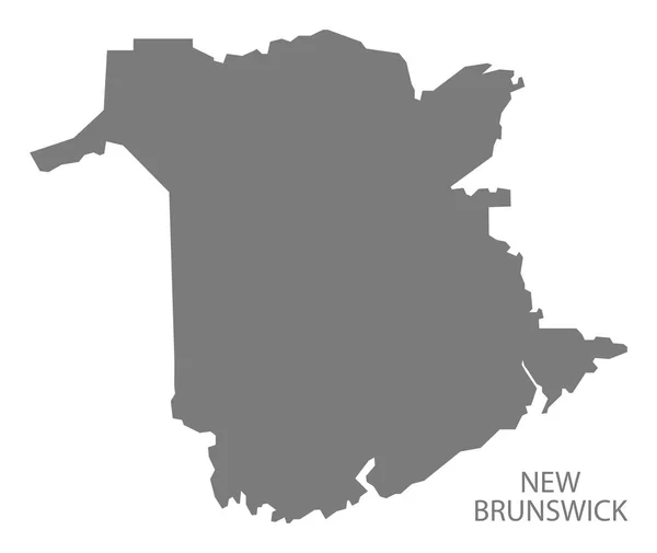 New Brunswick Kanada Karte Grau — Stockfoto