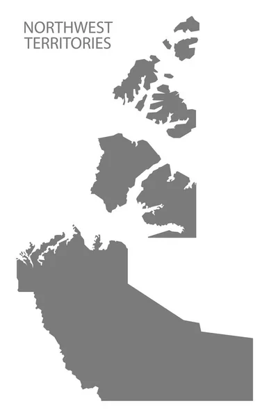 Territorios Del Noroeste Canadá Mapa Gris —  Fotos de Stock