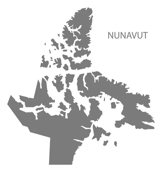 Nunavut Canadá Mapa Cinza — Fotografia de Stock