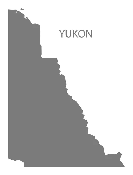 ユーコン準州地図グレー — ストック写真