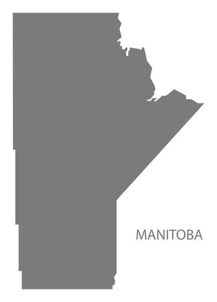 Mapa Manitoba Canadá Gris —  Fotos de Stock