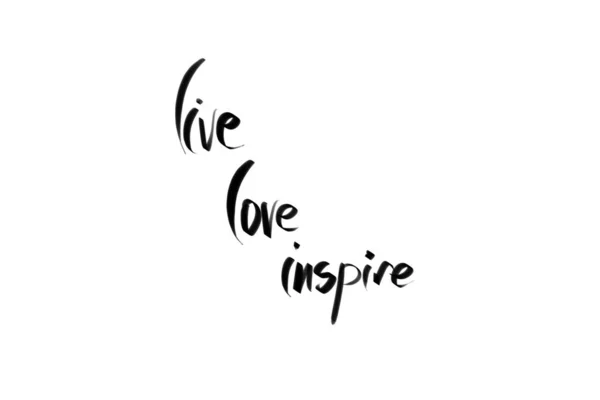 Live Love Inspire Cita Motivacional Escritura Manual Auténtica Aislada Sobre — Foto de Stock