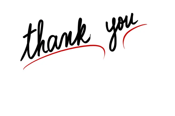 Thank You Message Authentic Hand Writing Isolated White Background Graphic — Stock Photo, Image