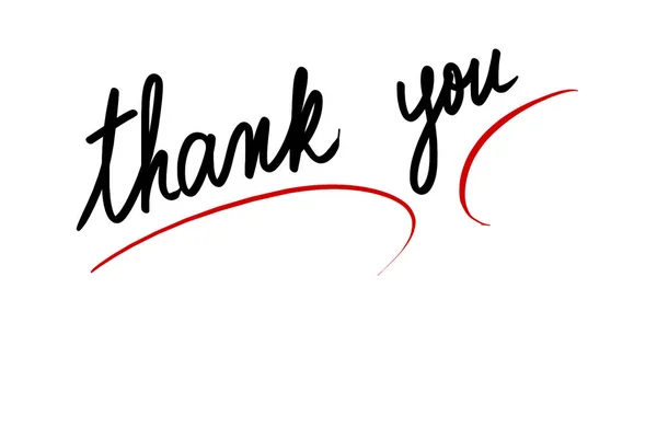 Thank You Message Authentic Hand Writing Isolated White Background Graphic — Stock Photo, Image