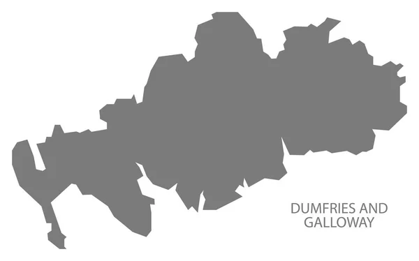 灰色のダンフライとガロウェイスコットランド地図 — ストック写真