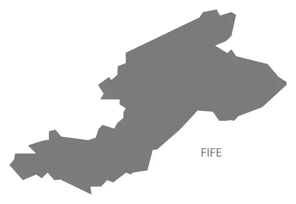 Fife Scotland Map Grey — Stock fotografie