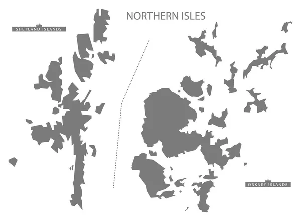 North Isles Scotland Map Grey — стокове фото