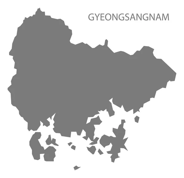 Gyeongsangnam Güney Kore Haritası Gri — Stok fotoğraf