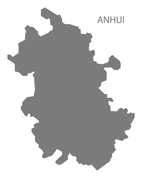 Anhui Cina Mappa Grigio — Foto Stock