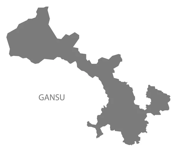 Gansu China Mapa Cinza — Fotografia de Stock