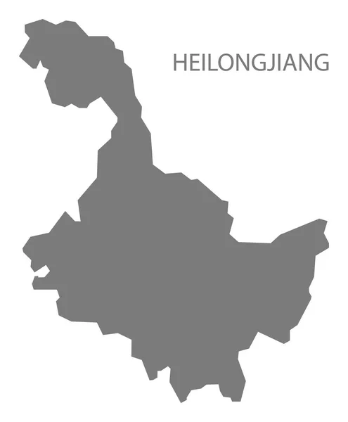 Heilongjiang Gri Çin Haritası — Stok fotoğraf